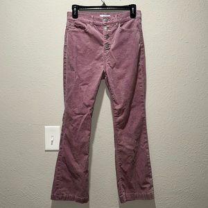 LOFT High Waist Cropped Flare Suede Pants